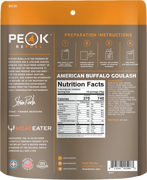 Peak Refuel - MeatEater American Buffalo Goulash