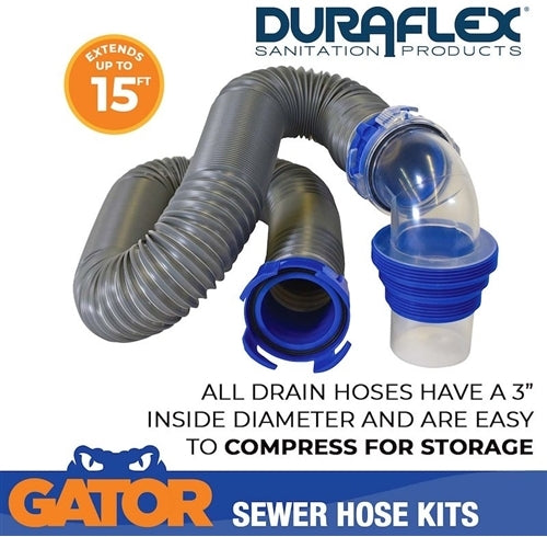 Duraflex Gator Sewer Hose Kit, 15'