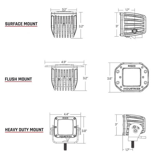 Rigid D-Series Pro Spot Midnight Pair Surface Mount
