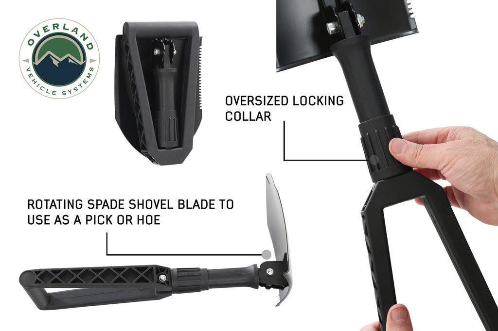 OVS Multi Functional Military Style Utility Shovel w/ Nylon Carrying Case - Hawkes Outdoors