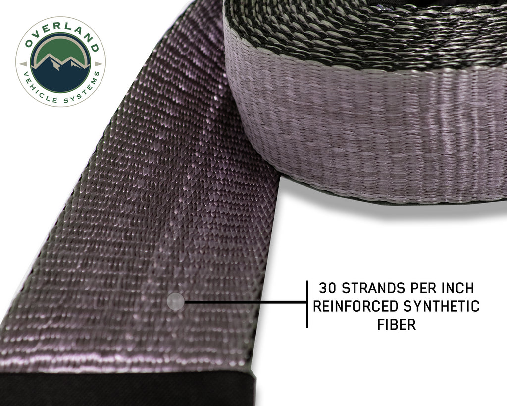 OVS Tow Strap- Gray w/ Black Ends & Storage Bag - Hawkes Outdoors