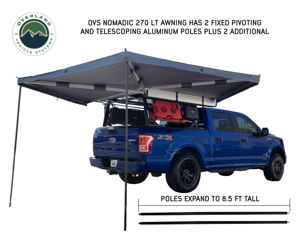 telescoping poles ovs overland vehicle systems nomadic 270 LT awning for sale in san antonio texas at hawkes outdoors 2102512882