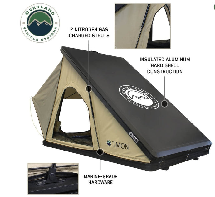 OVS LD TMON 2 Person Clamshell Aluminum Hard Shell Roof Top Tent