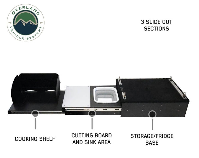 OVS Mid Size Cargo Box Kitchen With Slide Out Sink, Cooking Shelf and Work Station
