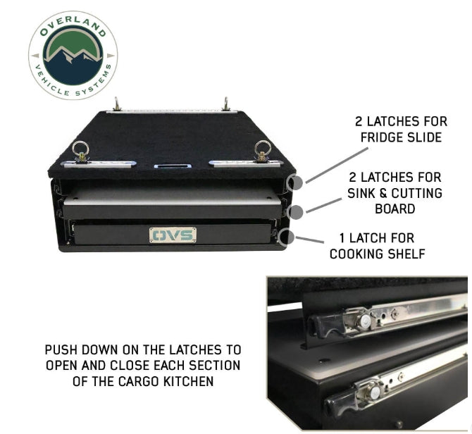 OVS Mid Size Cargo Box Kitchen With Slide Out Sink, Cooking Shelf and Work Station