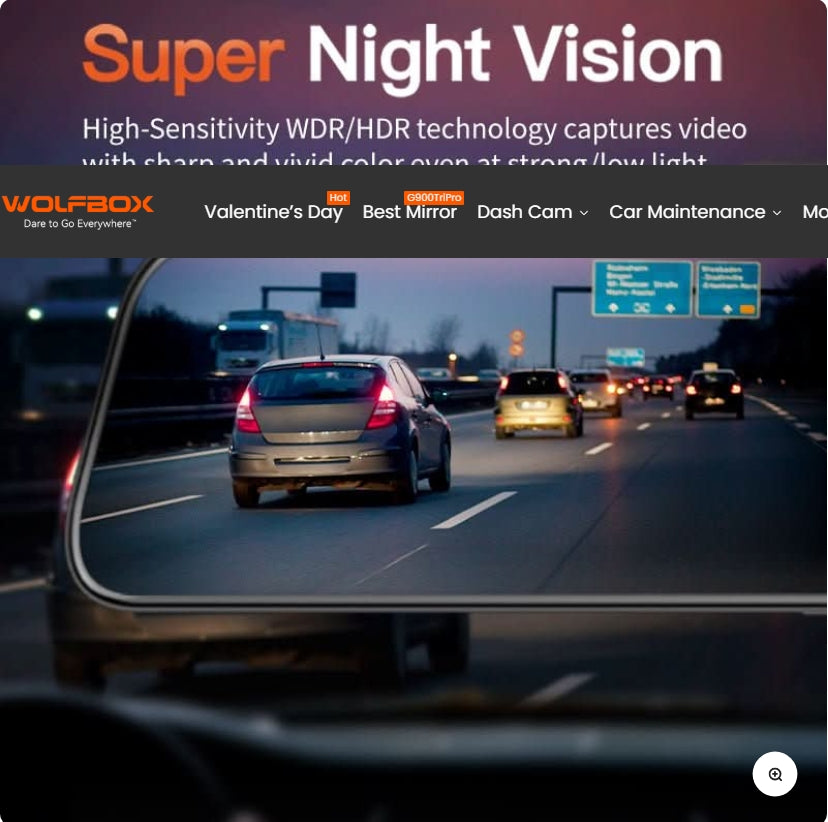 WOLFBOX G840S 12″ 4K Mirror Dash Cam