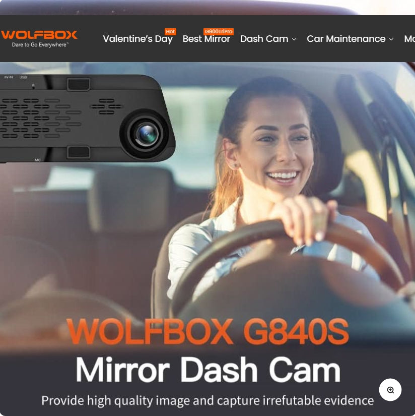 WOLFBOX G840S 12″ 4K Mirror Dash Cam