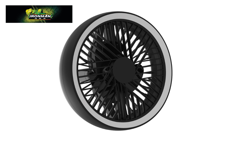 Ventilador para tienda de campaña de alto flujo recargable Ironman 4x4 y luz LED