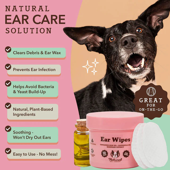 Natural Dog Ear Grooming Wipes