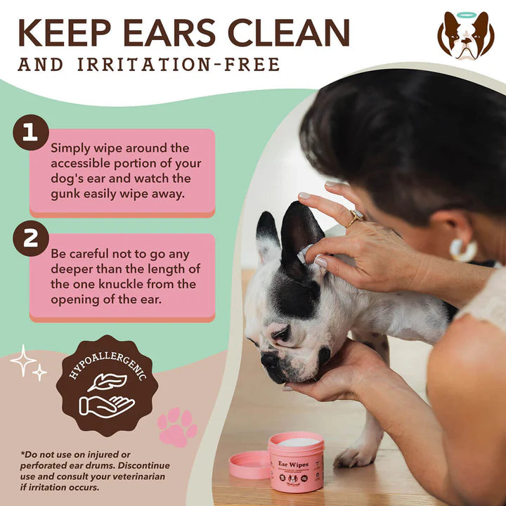 Natural Dog Ear Grooming Wipes