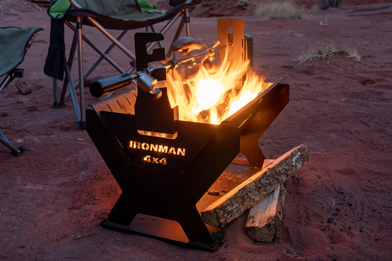 Ironman 4x4 Portable Fire Pit w/ Rotisserie Kit