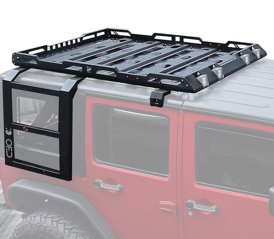 low profile roof rack side ladder for jeep toyota truck at hawkesoutdoors.com