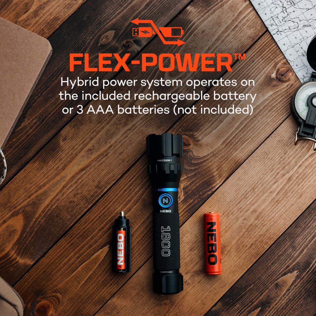 NEBO BLUELINE 1800 Flex Flashlight