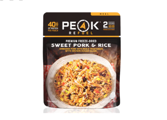 peak refuel sweet pork rice meals for sale in san antonio texas at hawkes outdoors 210-251-2882