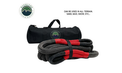 OVS Brute Kinetic Recovery Strap 1" x 30' w/ Storage Bag- Gray/Black - Hawkes Outdoors