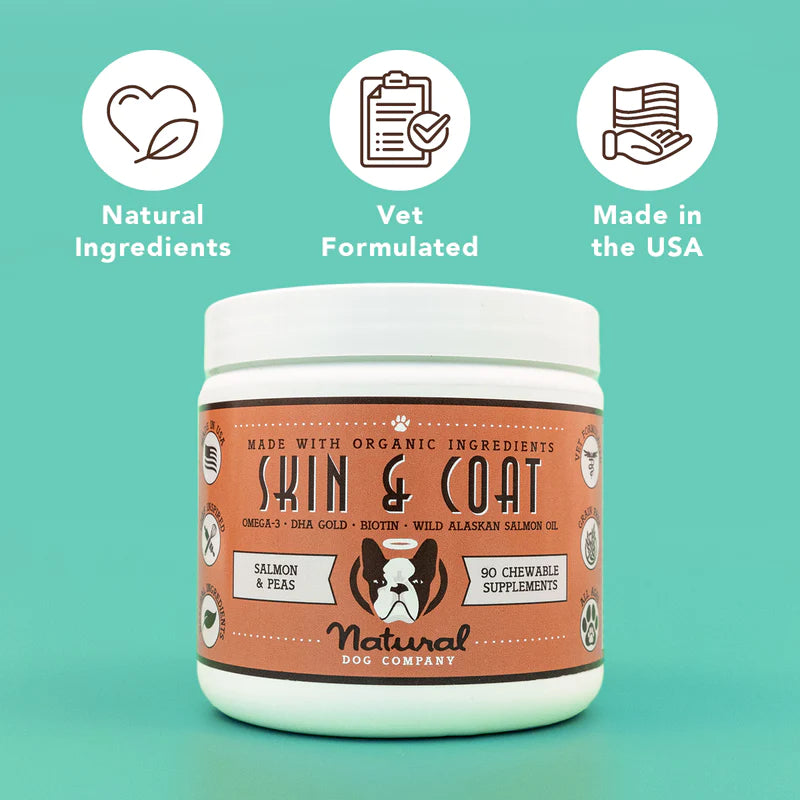 natural dog co skin and coat supplement for sale near houston dallas austin texas at hawkes outdoors 210-251-2882