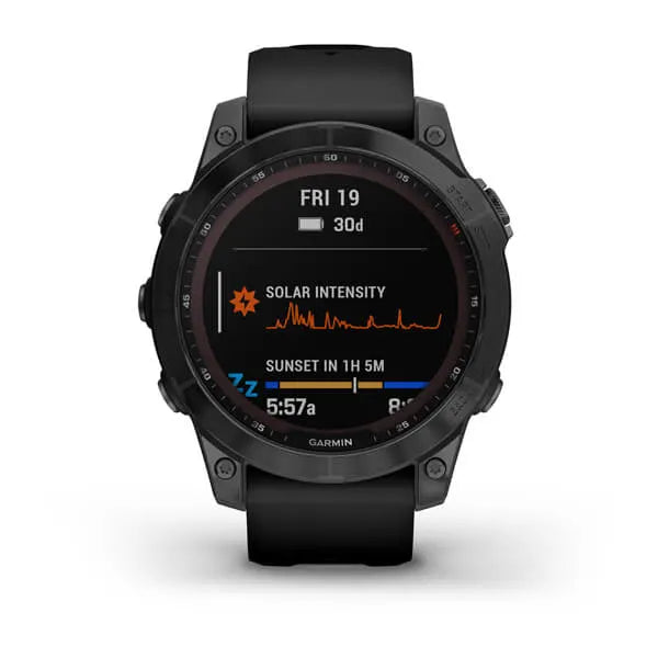 Garmin Fenix- 7 蓝宝石太阳能黑色 DLC Ti 带黑色表带