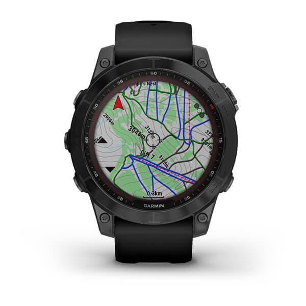 Garmin Fenix- 7 蓝宝石太阳能黑色 DLC Ti 带黑色表带