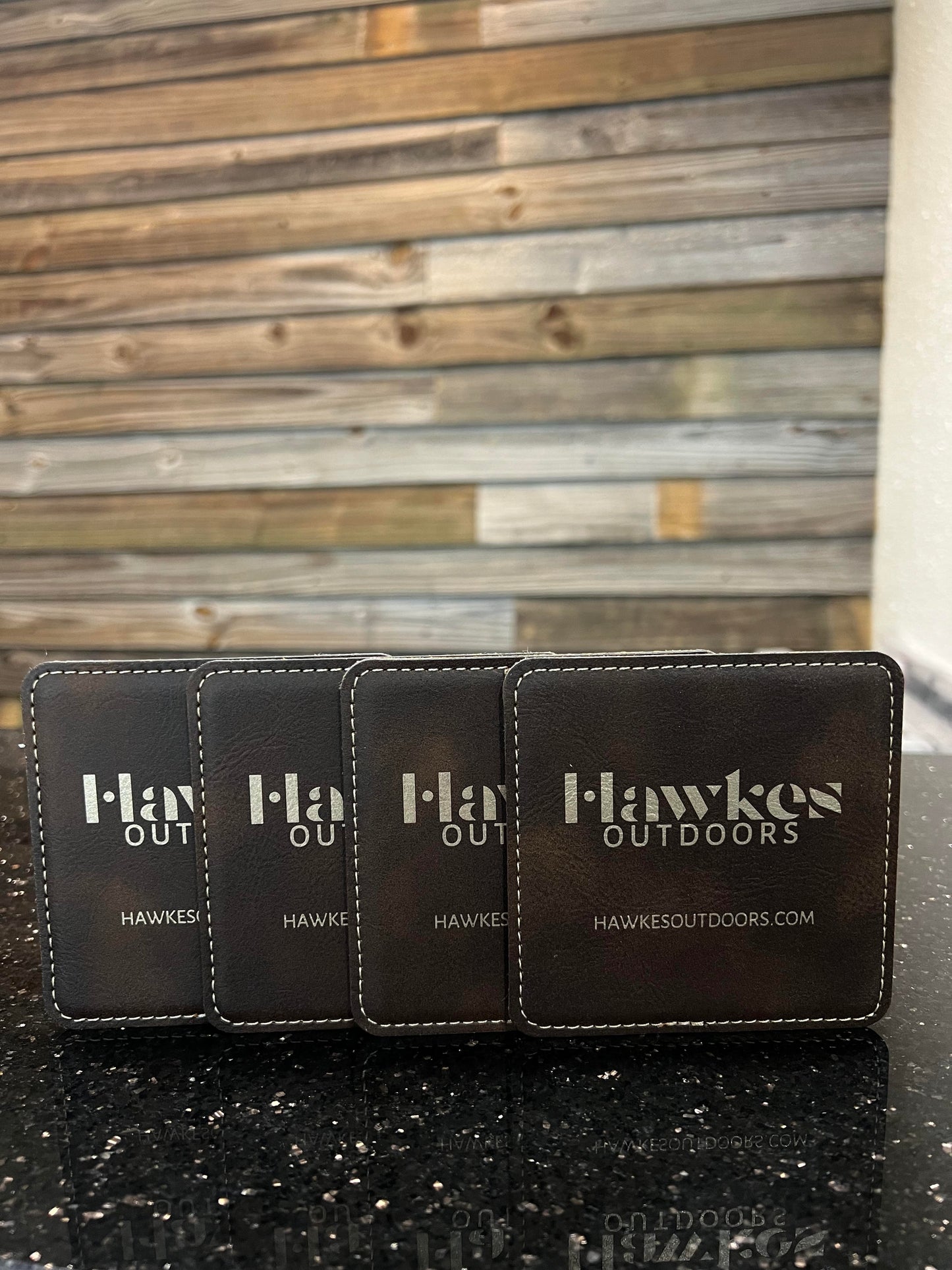 Hawkes Outdoors Leather Coasters